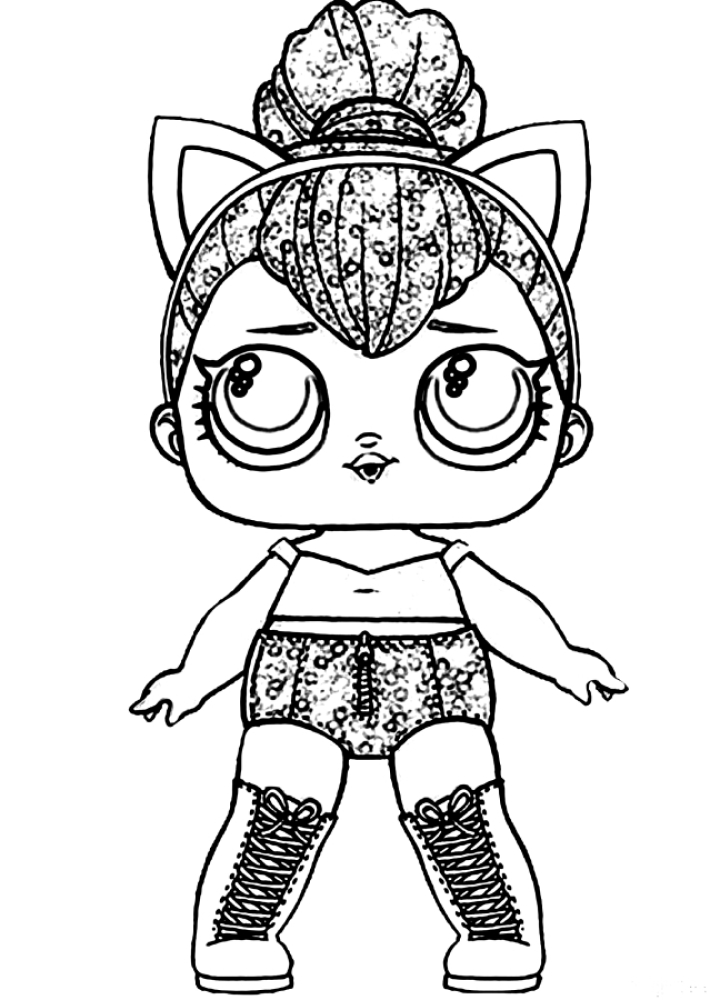 Coloring page Doll with big shoes Print